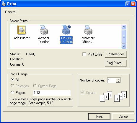 Print Dialog