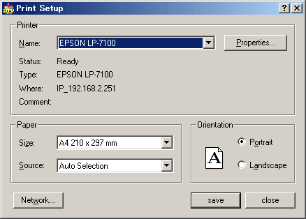 [PrinterSetting dialog]