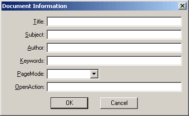 Document Information Dialog