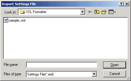 Import Option Setting Dialog