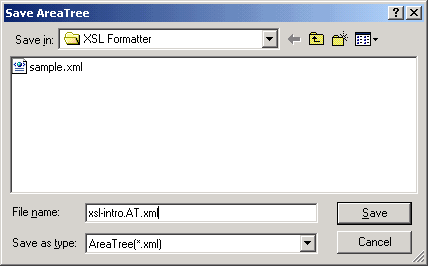 Save AreaTree Dialog