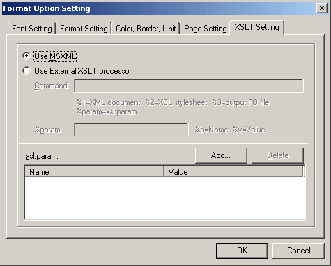 XSLT Setting
